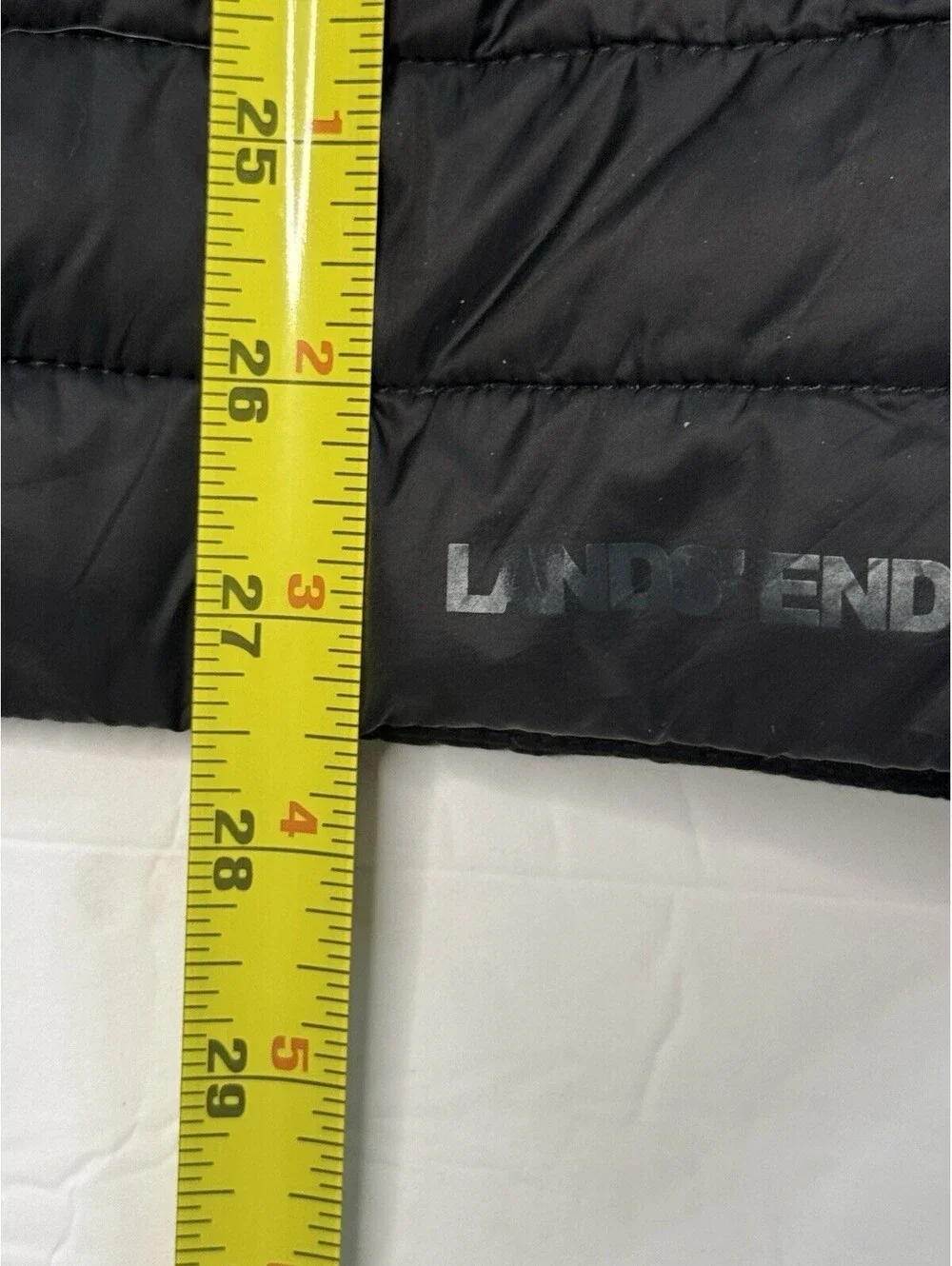 Lands End Kids Black Quilted Puffer Jacket Youth XXL 18H-20H Primaloft Insulated